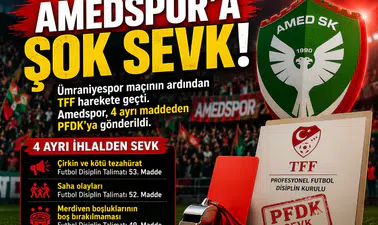 Amedspor’a şok sevk! Kritik maç sonrası TFF harekete geçti