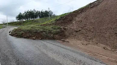 Yoğun yağış Diyarbakır-Mardin yolunda toprak kaymasına neden oldu