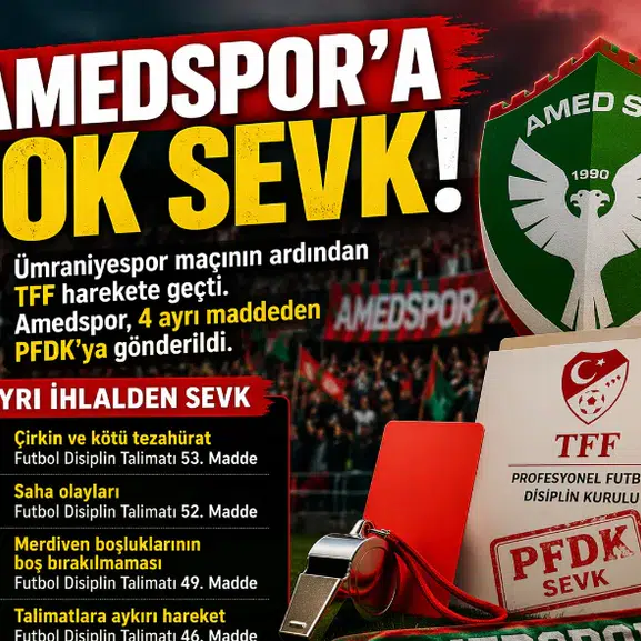 Amedspor’a şok sevk! Kritik maç sonrası TFF harekete geçti