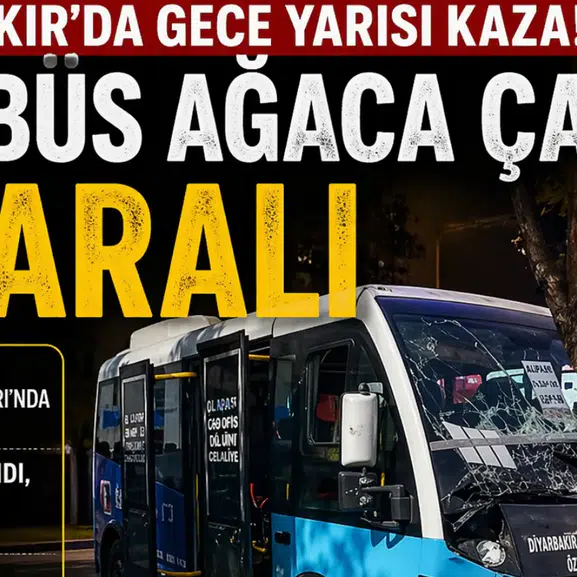 Diyarbakır’da gece yarısı kaza: Minibüs ağaca çarptı, 8 yaralı
