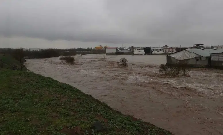 Diyarbakır’da dere taştı, tarım arazileri sular altında