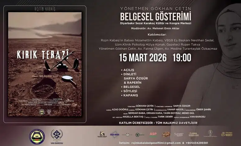 Rojin Kabaiş’in doğum gününde anlamlı gala: Diyarbakır’da “Kırık Terazi” gösterimi